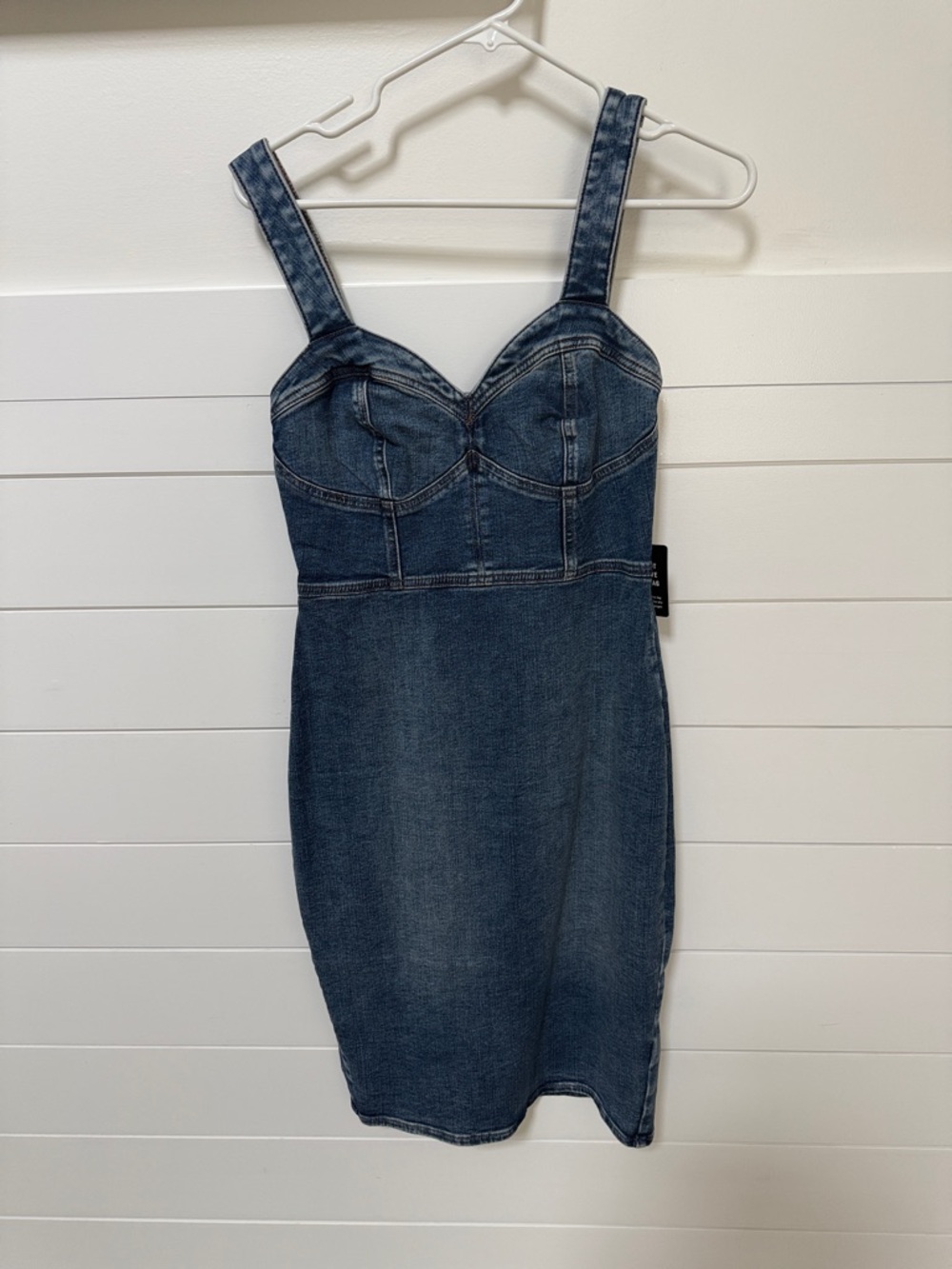 Express Dark Blue Denim Bodycon Dress